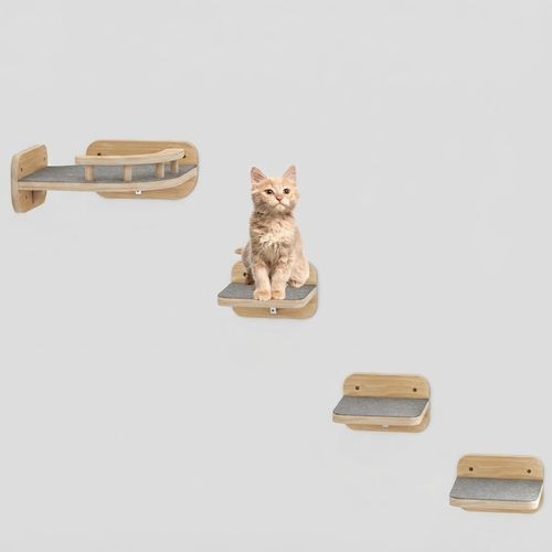 Megidok Cat Wall Corner Climbing Shelf with Wide Steps