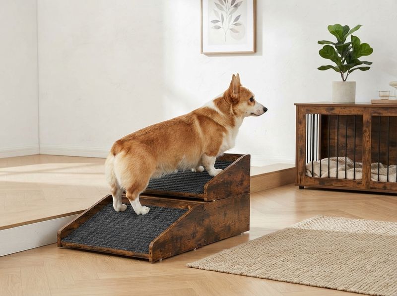 Megidok Low-Angled Wooden Dog Ramp, 2-Pack